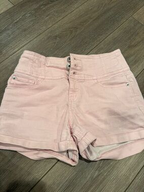 High-Waist Pink Women's Denim Shorts